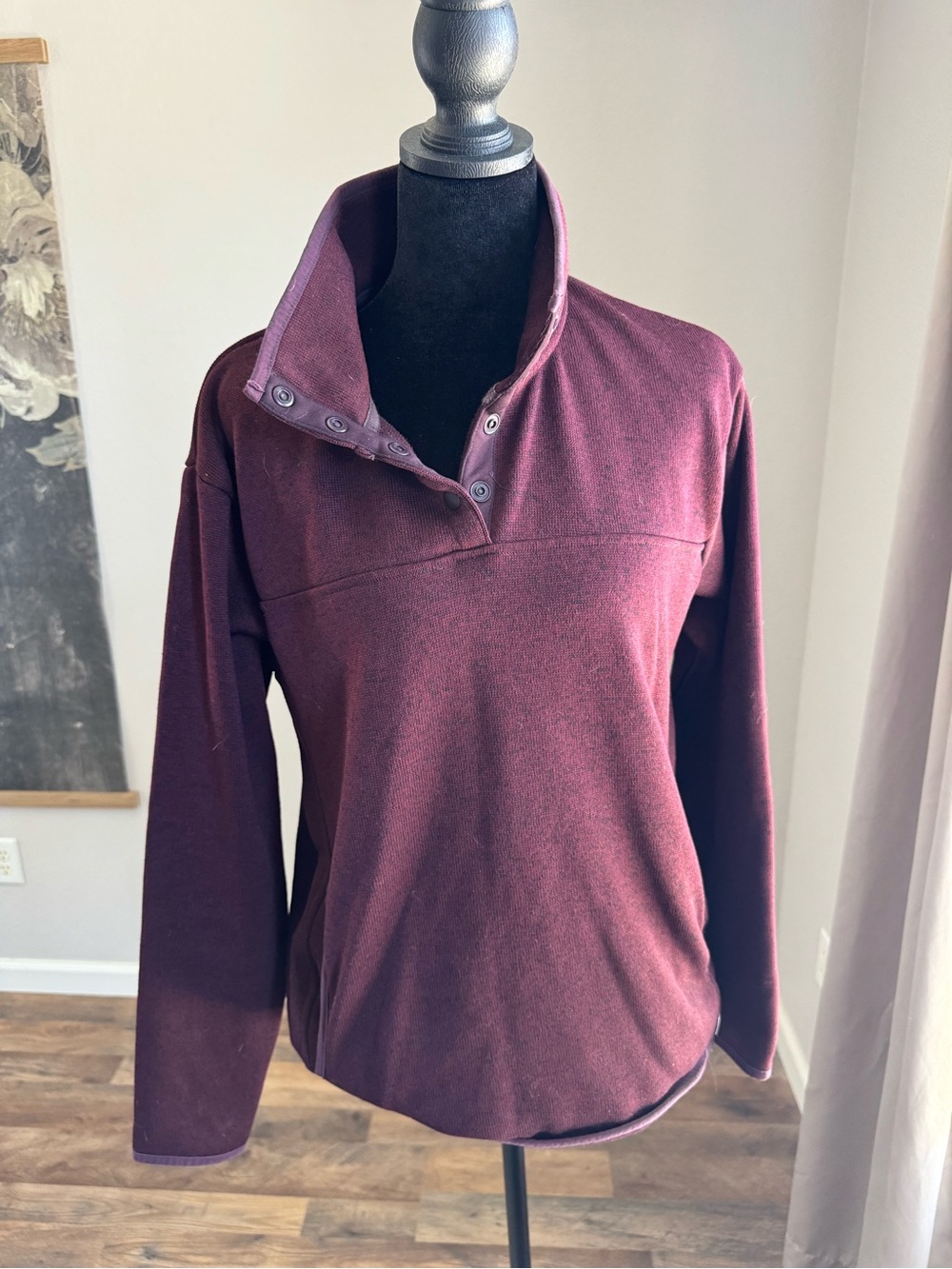 Eddie Bauer Maroon Snap-Front Pullover